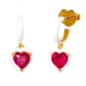 KATE SPADE Sweetheart Huggies Earring Studs NWT